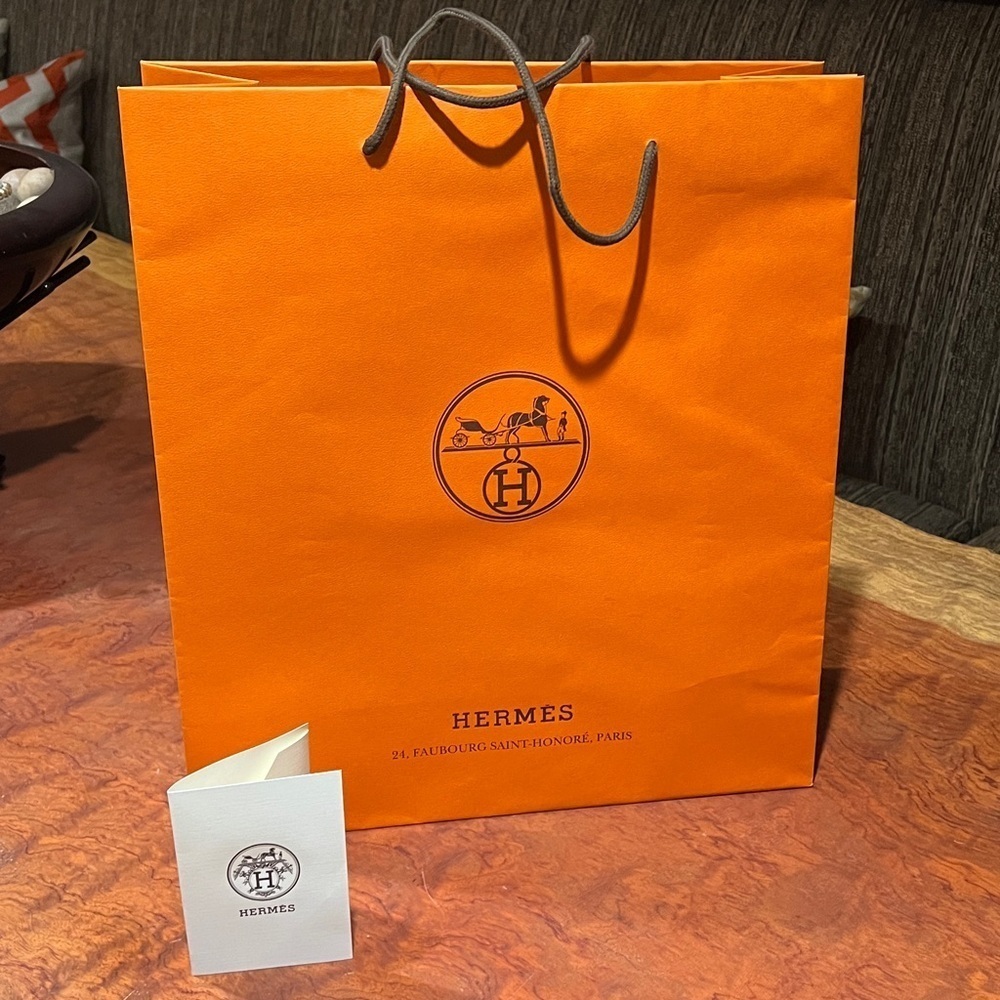 Hermes Extra Large Vertical Paper Shopping Bag 18.25” x 16.5 ”x 6.5”